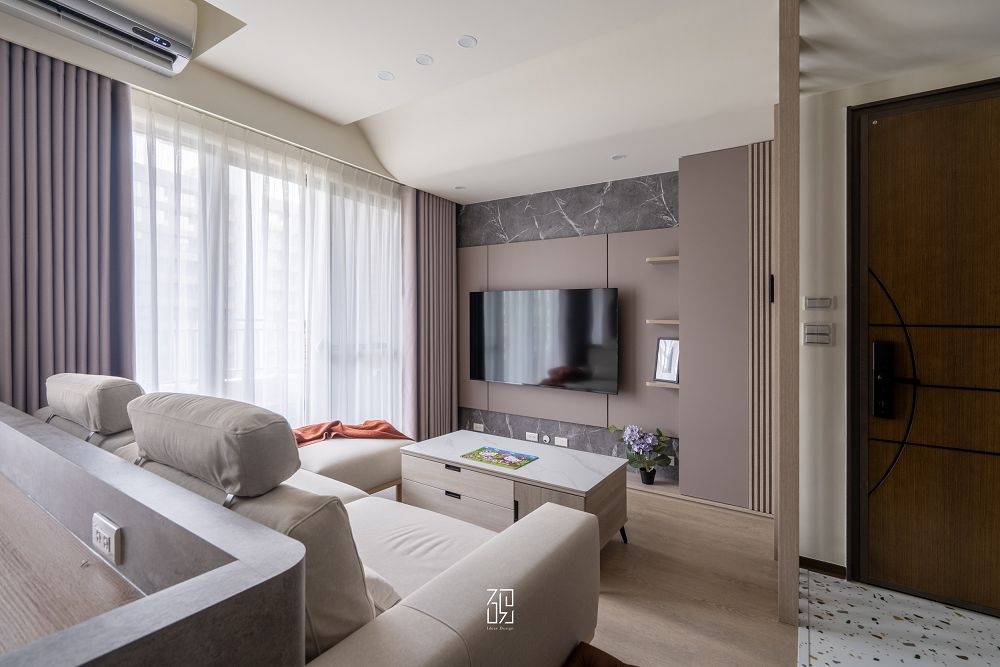 奶油弧光-客廳空間設計